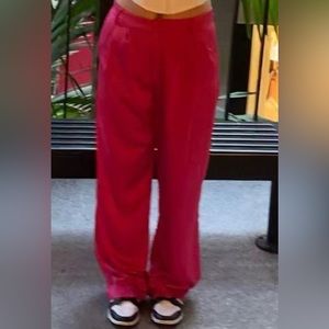 Ruby and Jenna : Oliveaceous pink cargo silk pants